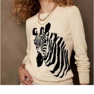 Super soft Banana Republic oatmeal/cream zebra sweater L